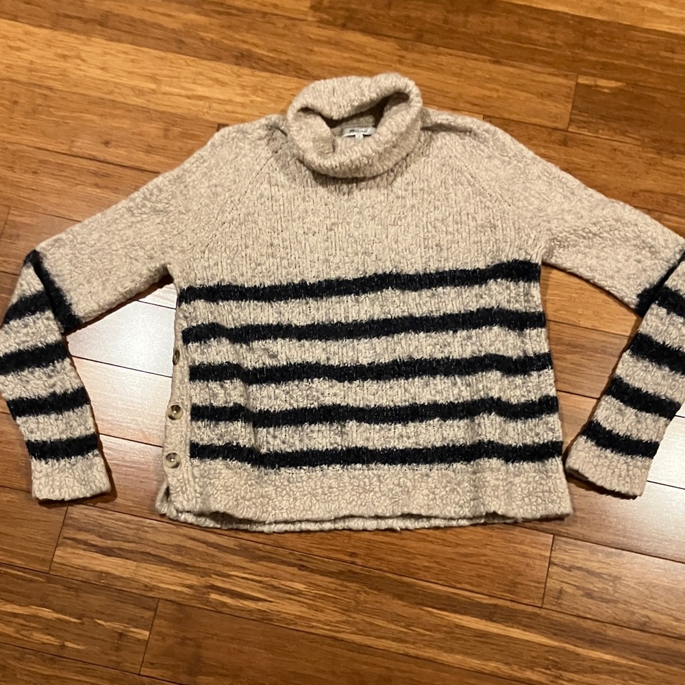 Madewell Textured Cream Turtleneck Sweater